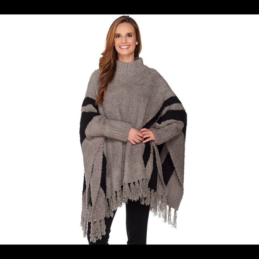 Barefoot Dreams CozyChic Beach Poncho - Black